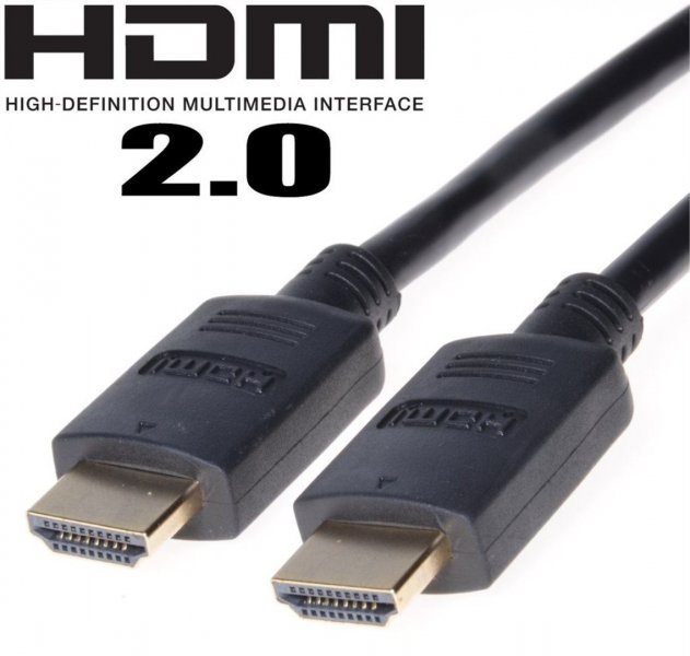 detail PremiumCord kabel HDMI High Speed+Ethernet (Verze 2.0), zlacené konektory, 1m