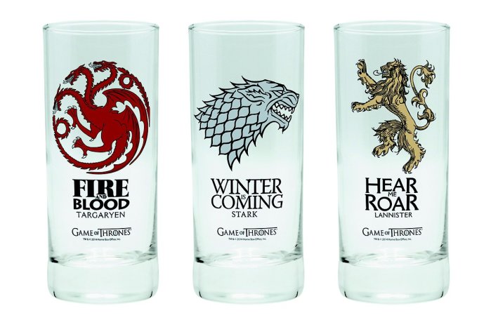 részlet Sklenice Game of Thrones set 3ks