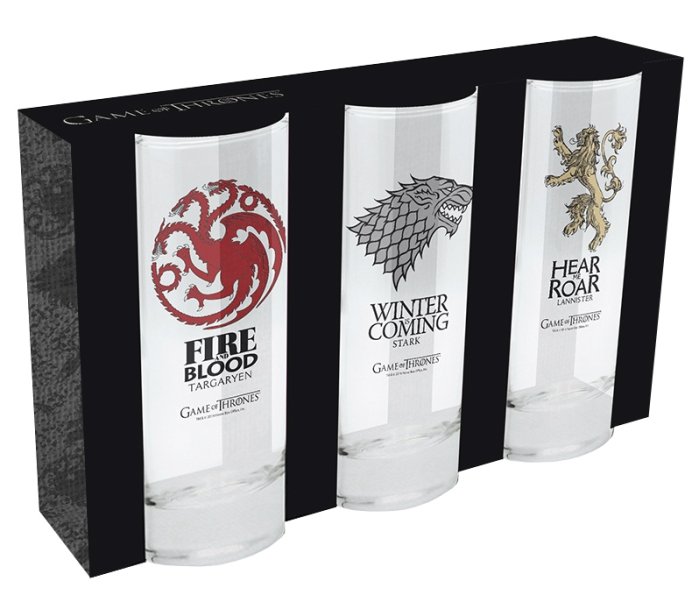 részlet Sklenice Game of Thrones set 3ks