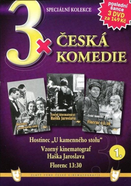 részlet 3x Č.kom. 1:Host. U kam.stolu + Vzorný kin. Haš. Jar. + FLor.13:30 - DVD pošetka