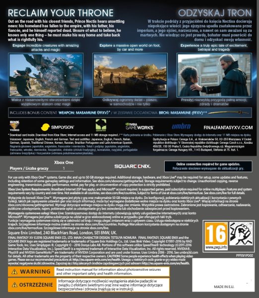 részlet Final Fantasy XV - Day One Edition - Xbox One Outlet