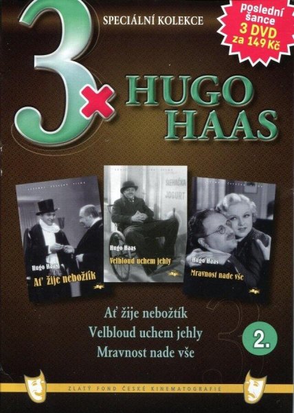 detail 3x Hugo Haas II.:Ať žije nebo.+ Velbl. uch. jehl. + Mravnost nad. vše DVD pošet.