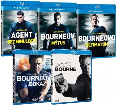 Bourneova kolekce 1-5 - Blu-ray 5BD (jednotlivé krabičky)