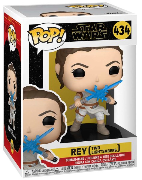 detail Funko POP! Star Wars: SWEp9 - Rey w/2 Light Sabers